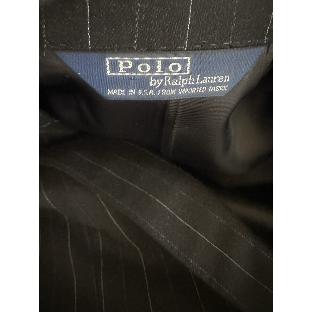 Polo Ralph Lauren Wool Cashmere Pinstriped Blazer Suit Jacket Men Size 40 Luxury - Picture 7 of 16